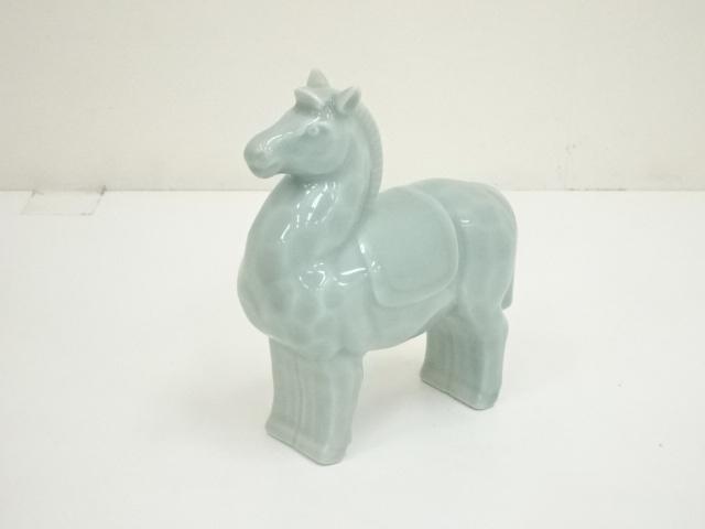 道具 ] - 道具 京焼 一枝庵 林沐雨造 青磁馬置物（共箱） | ネット